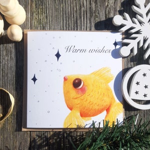 Kerstkaart Schattige goudvis