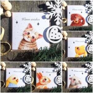 Kerstkaarten Schattige huisdieren (set van 6)