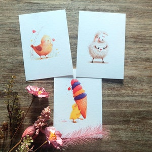 Ensemble de cartes postales sucrées
