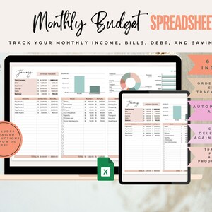 Monthly Budget Google Spreadsheet, Finance Google Sheet, EDITABLE Google Sheets, Bill Tracker, Budgeting Template, Monthly Bill Tracker