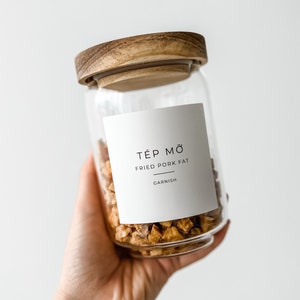 MINIMALIST Font | Pantry Labels | Bilingual Vietnamese | Water and Oil Resistant | Customization Available