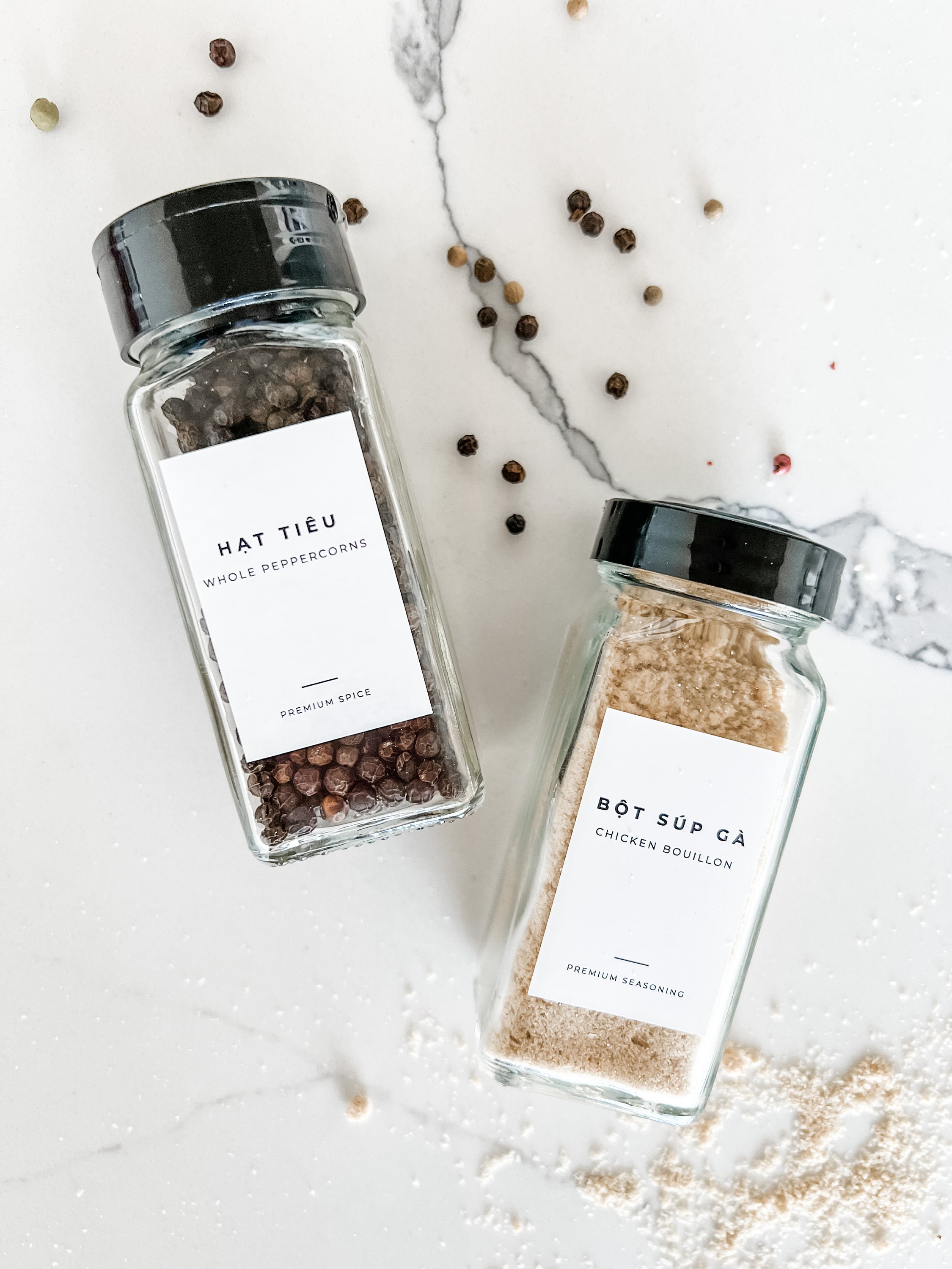 MODERN Font | Spice and Seasoning Labels | Bilingual Vietnamese | Water ...