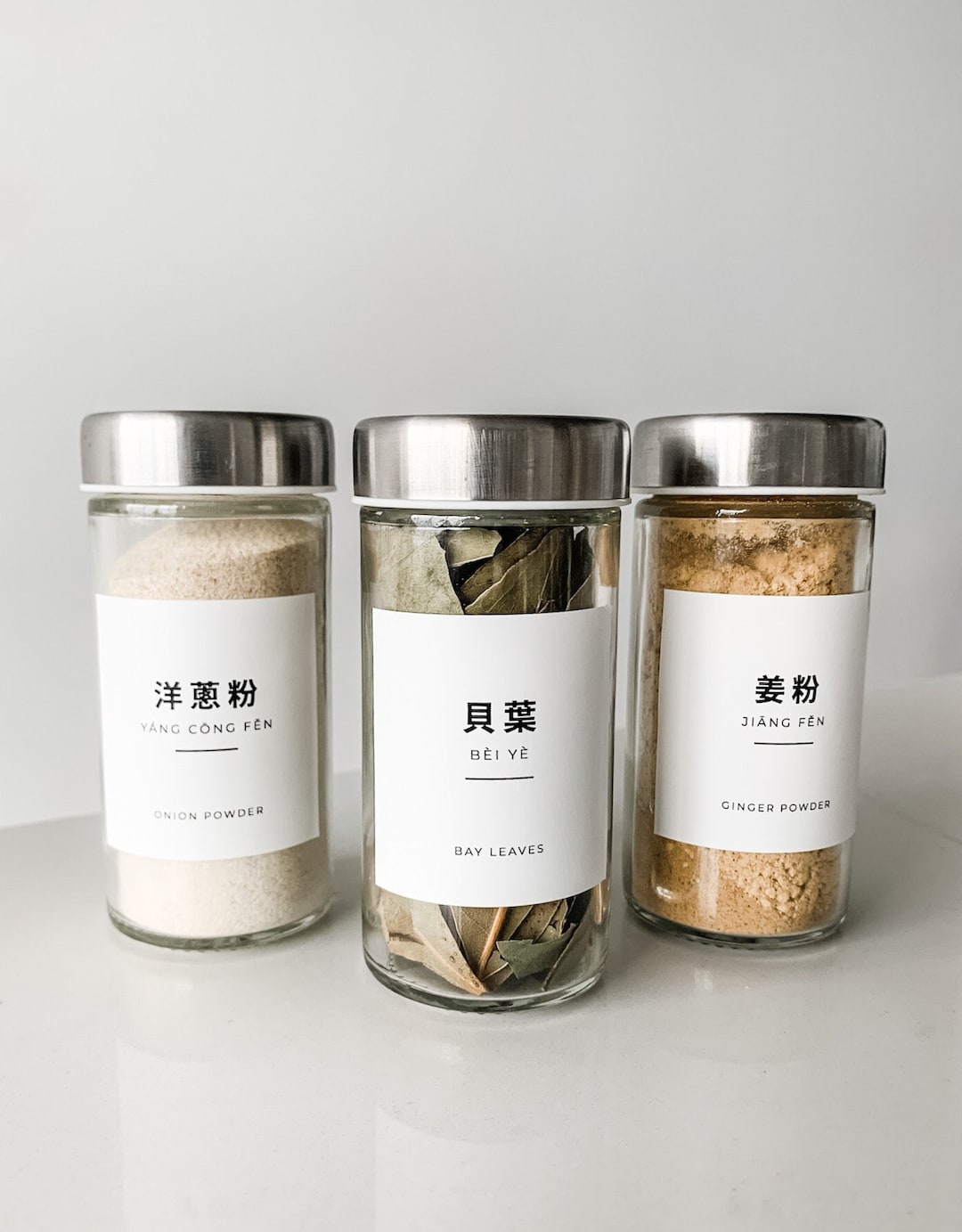 MODERN Font Spice and Seasoning Labels Bilingual Chinese Water and Oil Resistant Customization