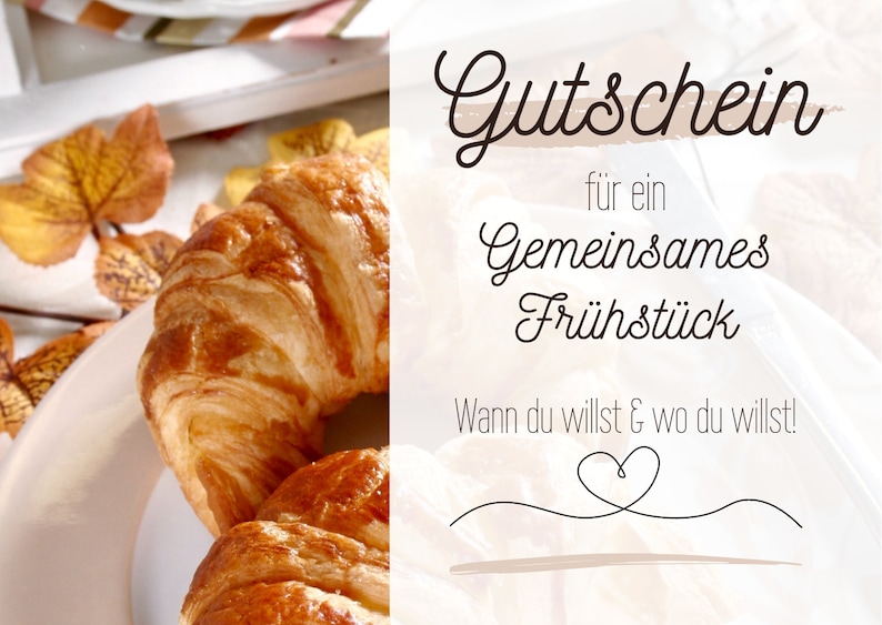 Frühstücksgutschein Etsy.de