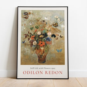 Vintage Odilon Redon Art - Still Life with Flowers, Digital Download Poster, Wall Art Print