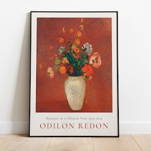 Vintage Odilon Redon Art - Bouquet in a Chinese Vase, Digital Download Poster, Wall Art Print