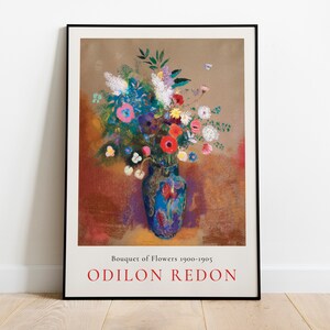 Vintage Odilon Redon Art - Bouquet of Flowers, Digital Download Poster, Wall Art Print