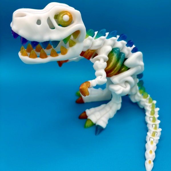 3D Flexi Articulated T-Rex Skeleton Desk Fidget Toy | Authorized Flexi Factory Seller | Fidget Toys | Desk Toys