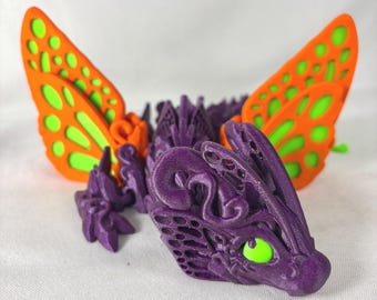 3D Butterfly Dragon Fidget Figure: Articulated Desk Dragon