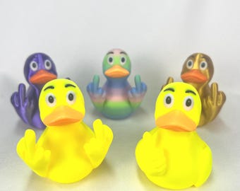 3D Printed Middle Finger or Thumbs Up Duck Figurine: Funny Gag Gift