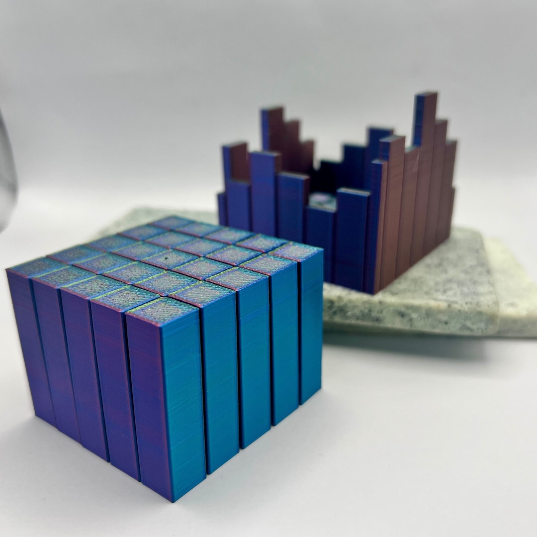 Pixel Fidget Cube and Container | 3D Printing | Desk & Fidget Toys