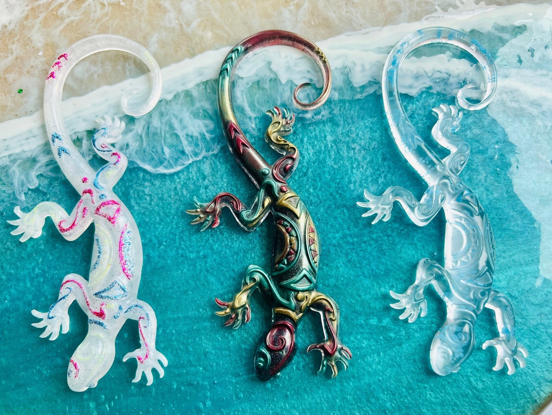 Handmade Resin Lizard Figurine/wall Hanging Unique Decor Etsy