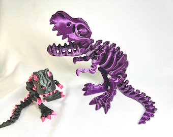 Jumbo 3D Printed T-Rex and Triceratops Skeleton