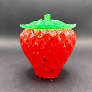 Red or Glow in Dark Strawberry Resin Jars | Kitchen Decor