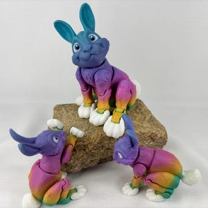 3D Articulated Bunny Rabbit | Desk & Office Figurines | Easter | Wildlife