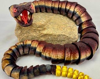Rattlesnake Articulated 3D Print | Desk & Fidget Figures | Reptile Enthusiasts