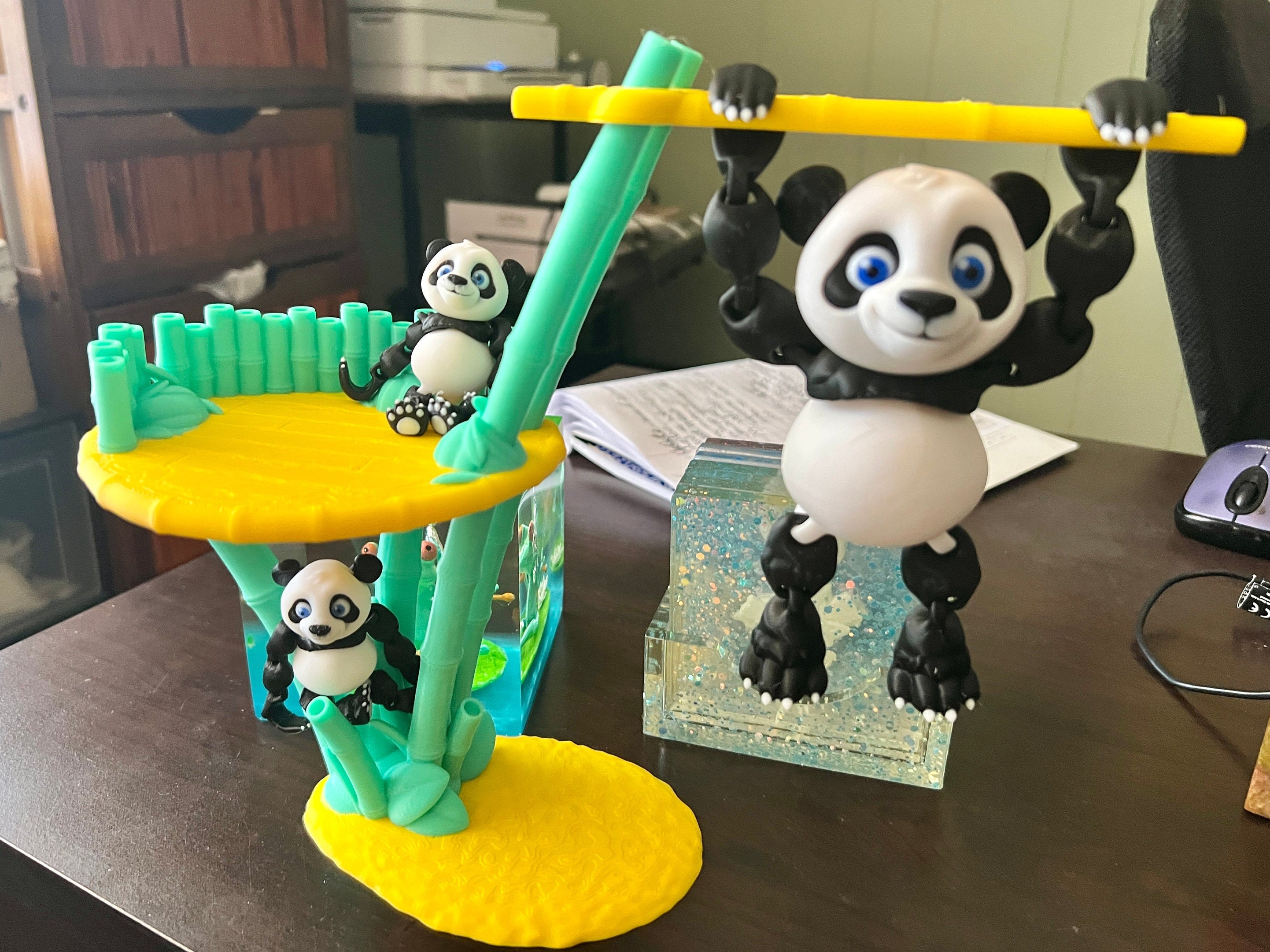 3D Printed Articulated Panda Family Flexi-factory Fidget - Etsy
