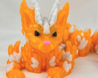 3D Articulated Cat Dragon | Desk & Fidget Figures |