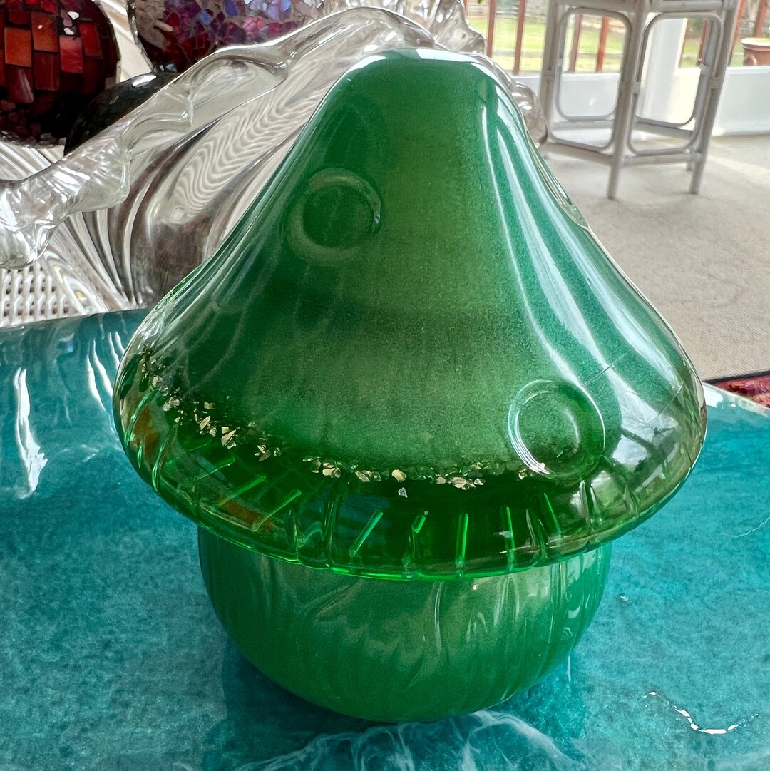 Mushroom Jars With Real Amethyst or Crushed Glass Crystals Etsy