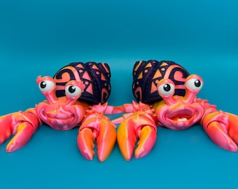 3D Hermit Crab | Desk & Fidget Articulated Figures | Sea Life