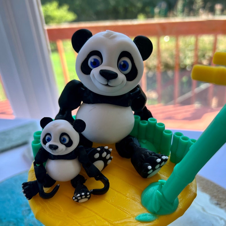3D Printed Articulated Panda Family Flexi-factory Fidget - Etsy