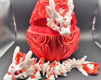 3D Heart Dragon with Rose Egg - Valentine's & Romantic Gift