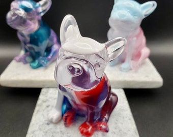 Waves of Color French Bulldog Figurines Various Designs | Unique Animal Lover Gifts | Figurine Collectibles