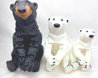 3D Articulated Polar or Black Bear | Desk & Fidget Figures | Wildlife