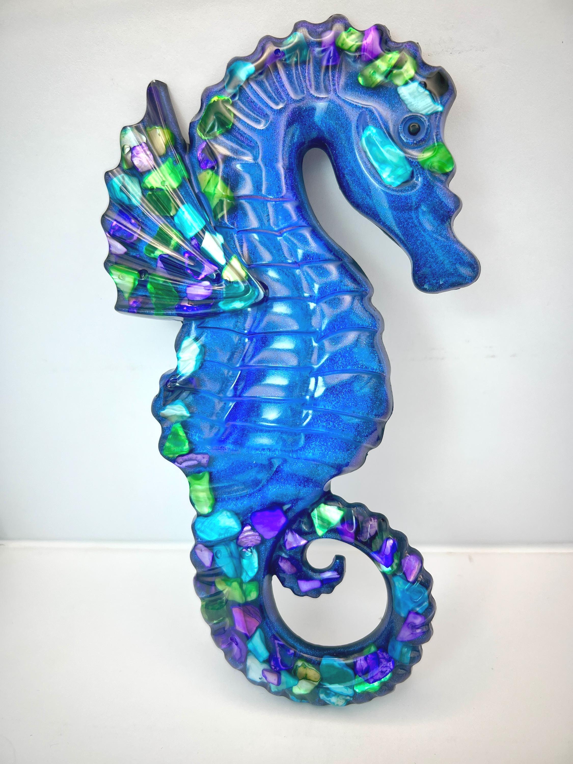 Resin Seahorse Wall Decor- Shifting Colors | Beach Decor | Sea Creatures