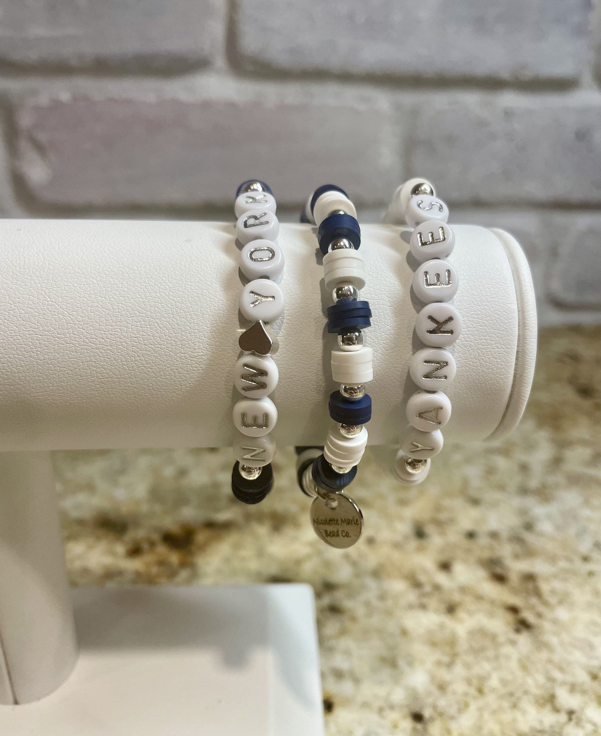 New York Yankees Fan Favorite Sports Team Beaded Bracelet Stack Etsy