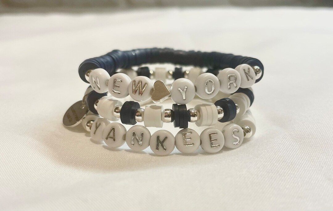 New York Yankees Fan Favorite Sports Team Beaded Bracelet Stack Etsy