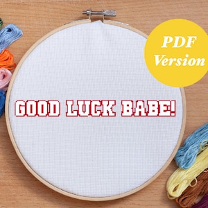 Chappell Roan Good Luck Babe! cross stitch pattern