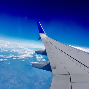 Blue sky Plane view