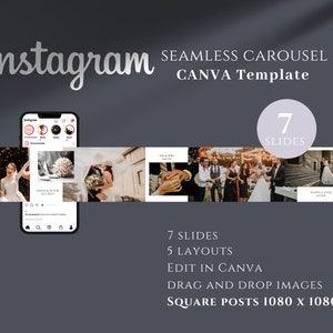 Instagram Seamless Carousel, Design Canva Carousel Post, Carousel Posts, Canva Template Instagram for Photographers and influencers