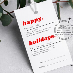 Weihnachtsgeschenkanhänger druckbare, Weihnachtsanhänger, Weihnachtsanhänger, druckbare Bevorzugung Tag, Feiertagsgeschenkanhänger, Typografie Weihnachtsanhänger