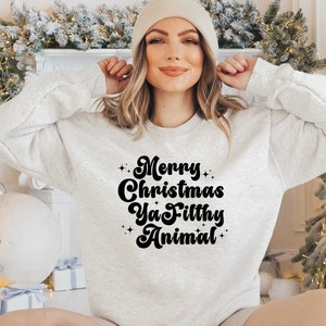 Merry Christmas Ya Filthy Animal Svg, Christmas Saying Svg Png Merry Christmas Svg, Funny Christmas Quotes Svg,  Clipart Cut File