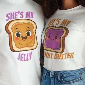 Peanut Butter & Jelly Matching Couples Shirts, Couples Halloween Costume, Cute Foodie Relationship Tee, Halloween Party Tee, PBJ Shirts
