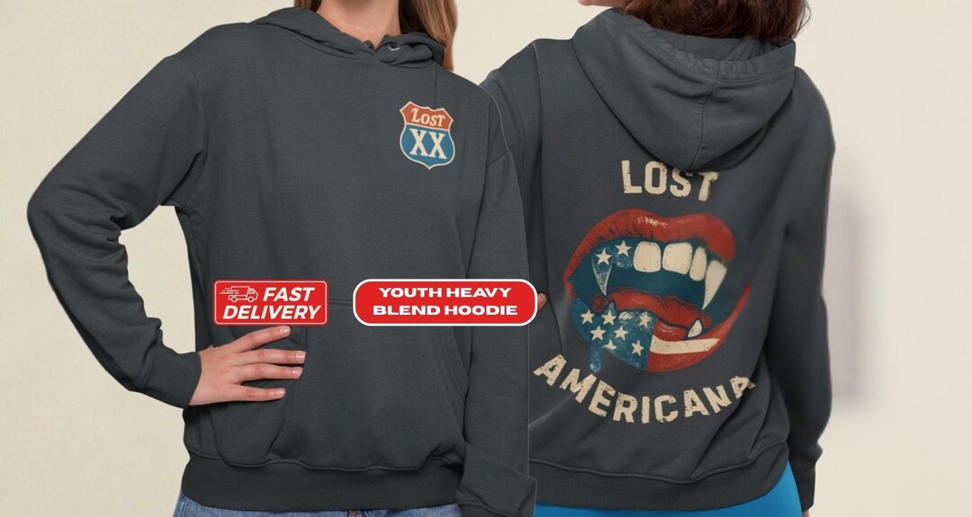 Youth Lost Americana Vampire Fangs Hoodie, MGK Sweatshirt, Mgk