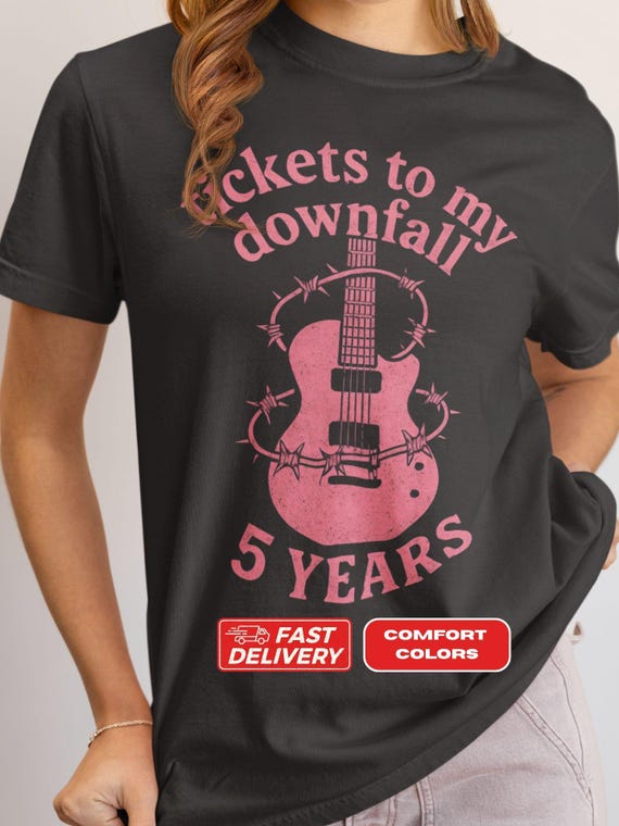 T-shirt Machine Gun Kelly MGK - 5th Anniversary Tickets To My Downfall - Personnalisable