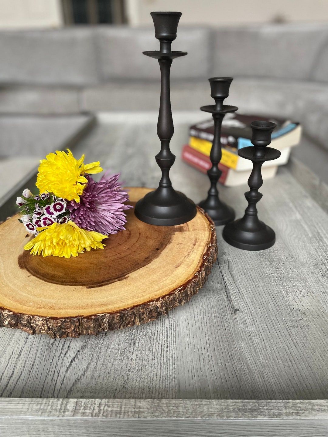 Bronze Finish Candle Holders set of 3 Etsy