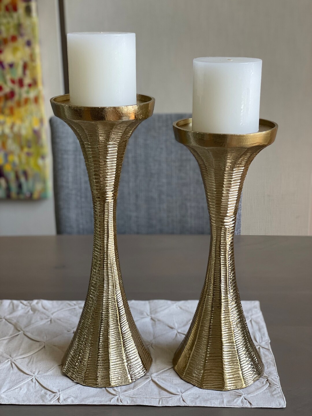 Modern Tall Candle Holder Gold Modern Farmhouse Decor Centerpiece ...