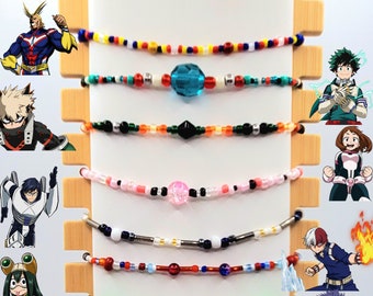 Collection de bracelets de héros d&#39;anime, bracelets faits main de personnages de manga, ensemble de variété unique, cadeau pour amoureux d&#39;anime