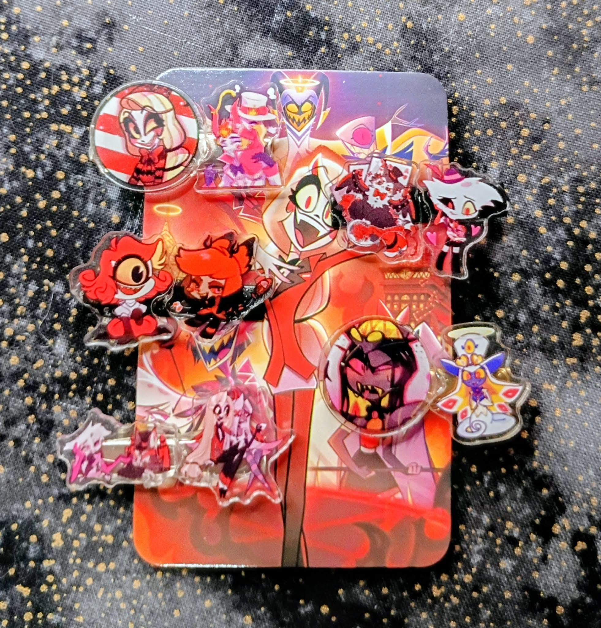 HAZBIN HOTEL オーナメントセット Set of 5 or 10 (random) Hazbin Hotel Hair Clips, Cartoon Inspired