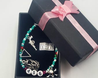 Death Game Custom Charm Bracelet, Handmade Jewelry, Game Themed Accessories, Personalized Bracelet