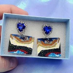 Dromerige Titanic-oorbellen, polymeerklei, handgemaakte op de oceaan geïnspireerde sieraden