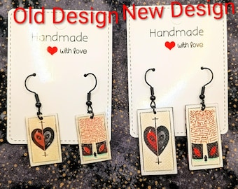 Ver. 2. Random Tarot Card Earrings- Cult of the Lamb Inspired, Video Game Earrings, Occult, Handmade