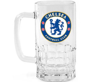 Chelsea FC Clear glass beer mug