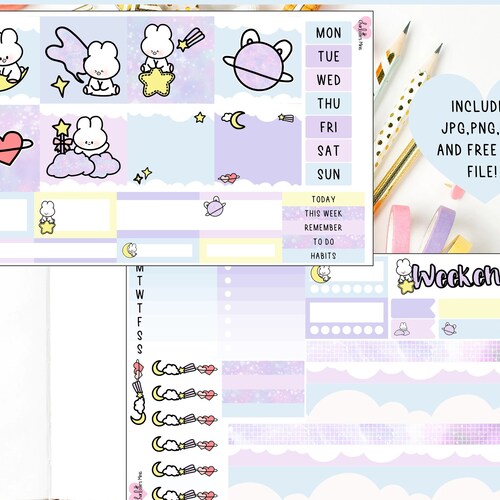 Printable Hobonichi Cousin Weekly Planner Stickers Cricut - Etsy