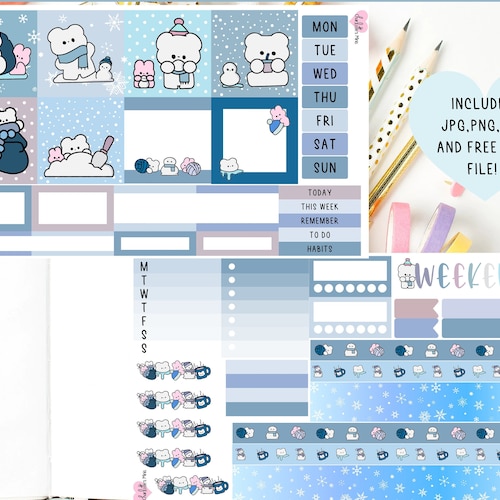 Printable Hobonichi Cousin Weekly Planner Stickers Cricut - Etsy