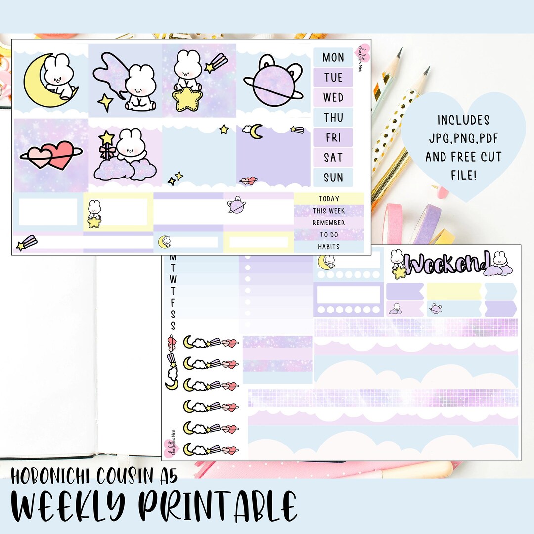 Printable Hobonichi Cousin Weekly Planner Stickers Cricut - Etsy